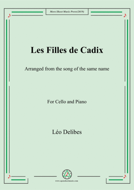 Delibes-Les filles de Cadix, for Cello and Piano (arr. MSM)