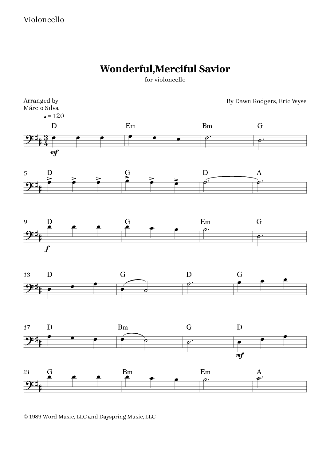 Wonderful, Merciful Savior (arr. Márcio Silva)