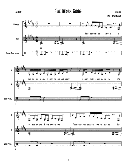 Work Song (arr. William Brimer/AKA Will Dah Beast)
