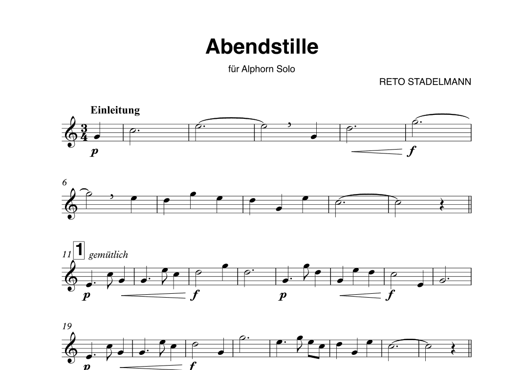 Abendstille (Alphorn Solo)