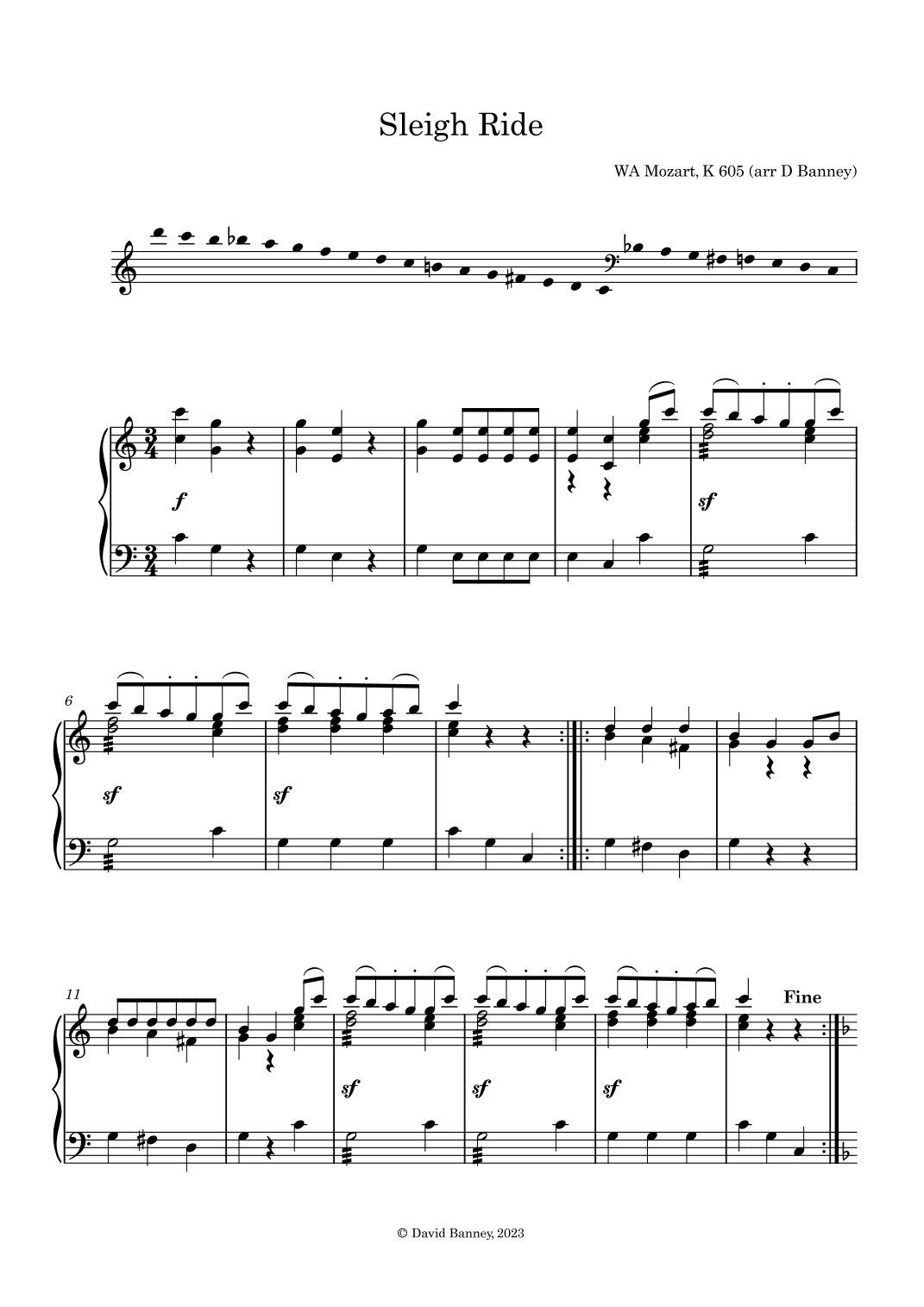 Sleigh Ride (arr. arr. David Banney)
