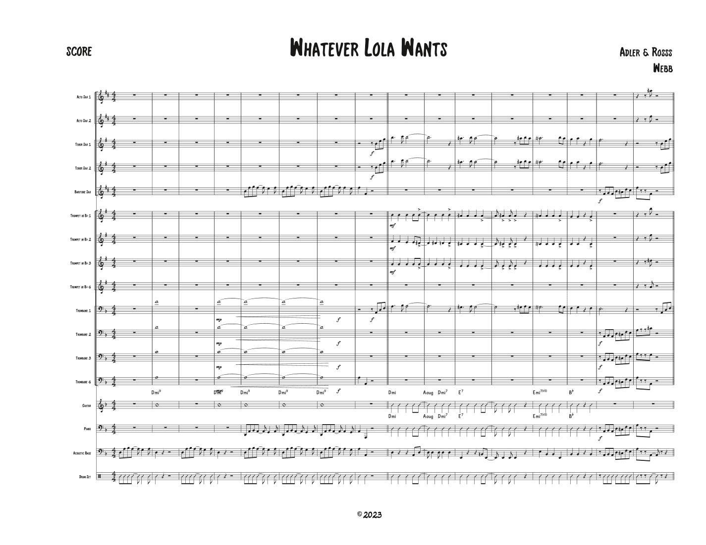 Whatever Lola Wants (lola Gets) (arr. Glenn Webb)