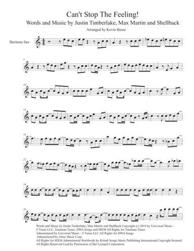 Can't Stop The Feeling  from TROLLS (arr. Kevin Busse)
