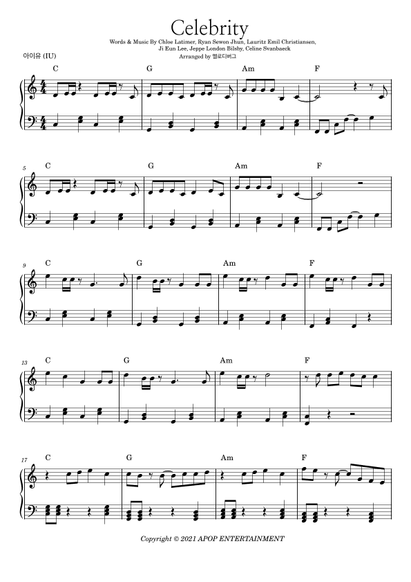 Celebrity (arr. 멜로디버그)