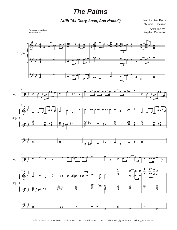 The Palms (with "All Glory, Laud, and Honor") (Cello solo and Organ) (arr. Stephen DeCesare)