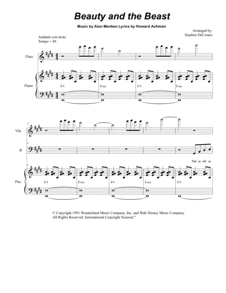 Beauty And The Beast (arr. Stephen DeCesare)