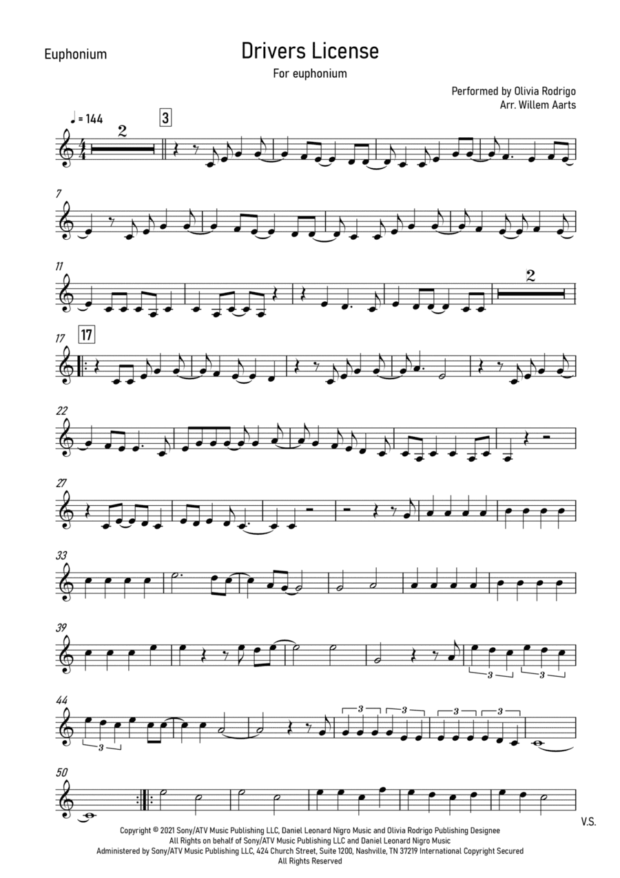 Drivers License (arr. Willem Aarts)
