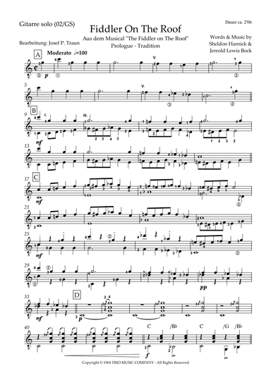 If I Were A Rich Man (fr: Fiddler On The Roof) (arr. Josef Peter Traun)