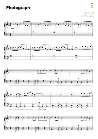 Photograph (arr. Benny Chaw)