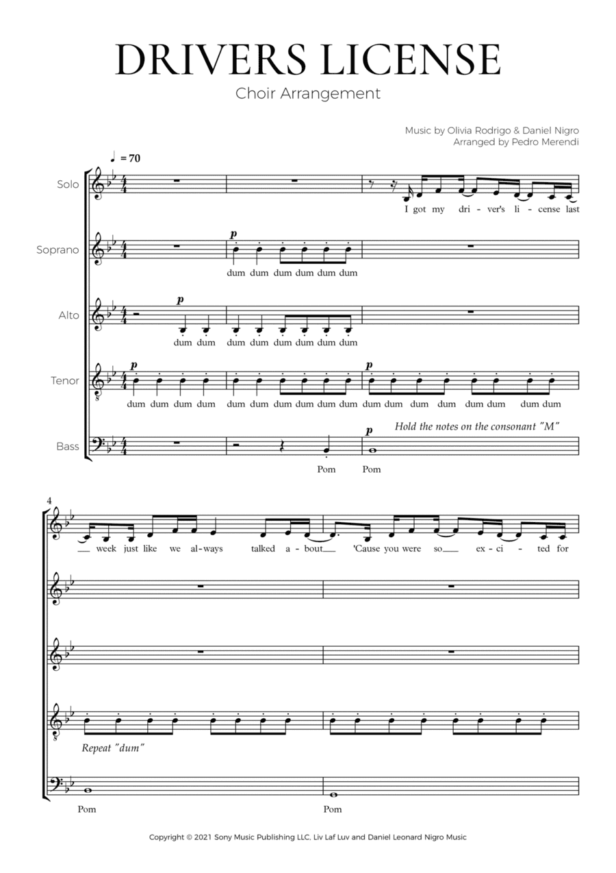 Drivers License (arr. Pedro Merendi)