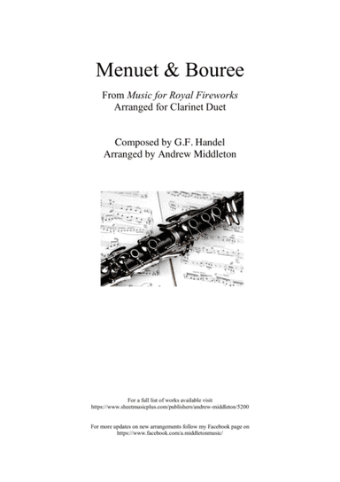 Menuet & Bouree arranged for Clarinet Duet (arr. Andrew Middleton)
