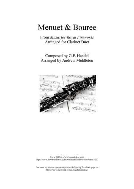 Menuet & Bouree arranged for Clarinet Duet (arr. Andrew Middleton)