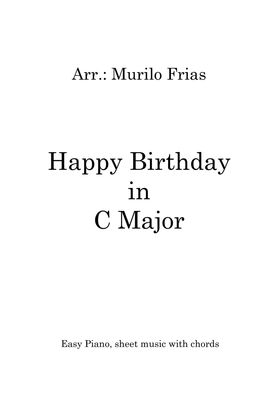 Happy Birthday - Easy Piano w/ chords (arr. Murilo Frias)