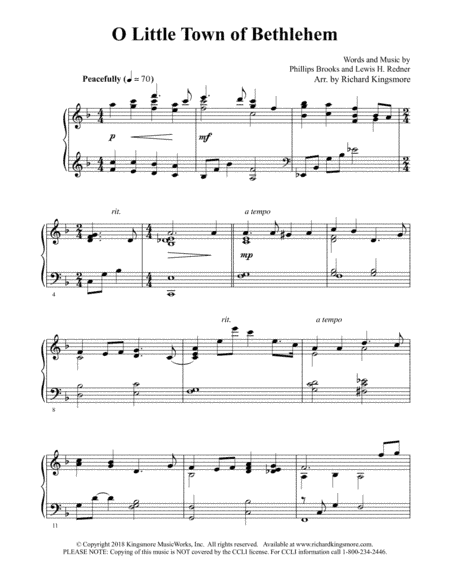 O Little Town of Bethlehem (arr. Richard Kingsmore)