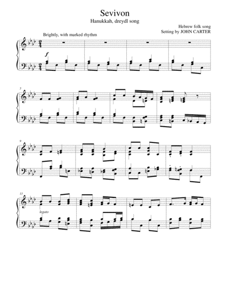 Sevivon (Hanukkah dreydl song) (arr. John Carter)