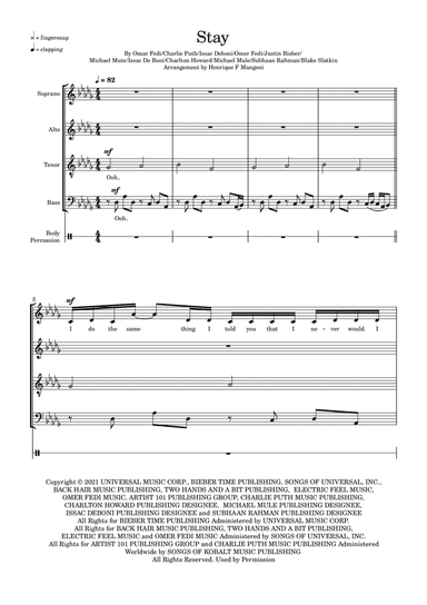 Stay (arr. Henrique F Mangoni)