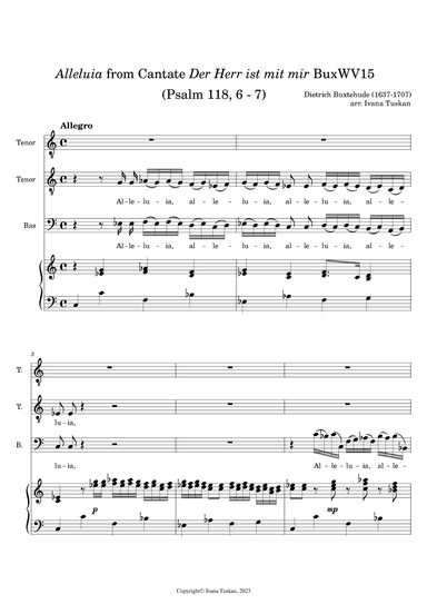 Alleluia, Der Herr ist mit mir Cantate BuxWV15 (arr. Ivana Tuskan)