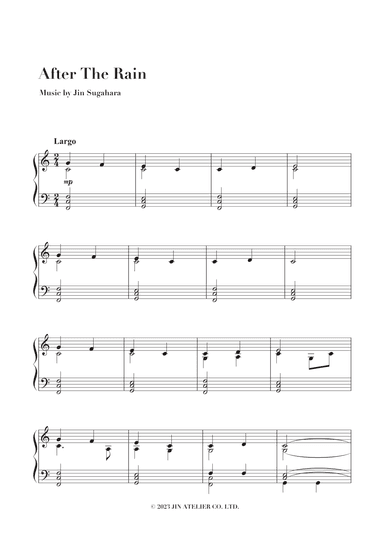 After The Rain - Peaceful Piano Solo Sheet Music