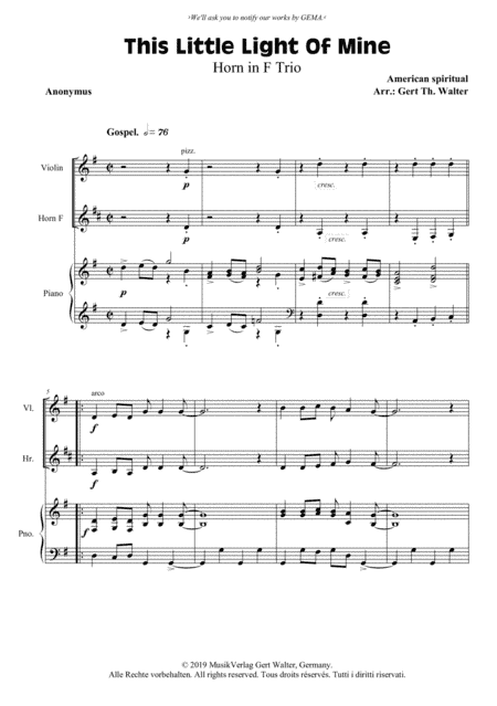 This Little Light Of Mine (arr. Gert Th. Walter)