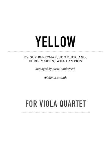 Yellow (arr. Susie Winkworth winkmusic.co.uk)