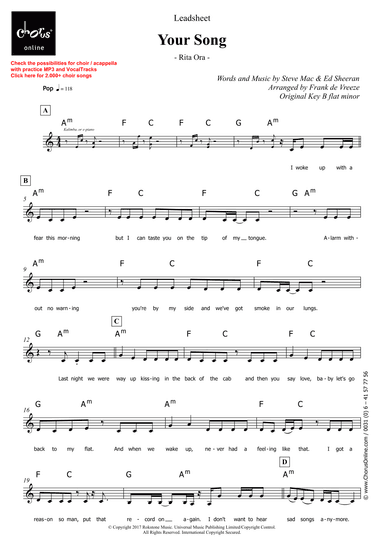 Your Song (arr. Frank de Vreeze)