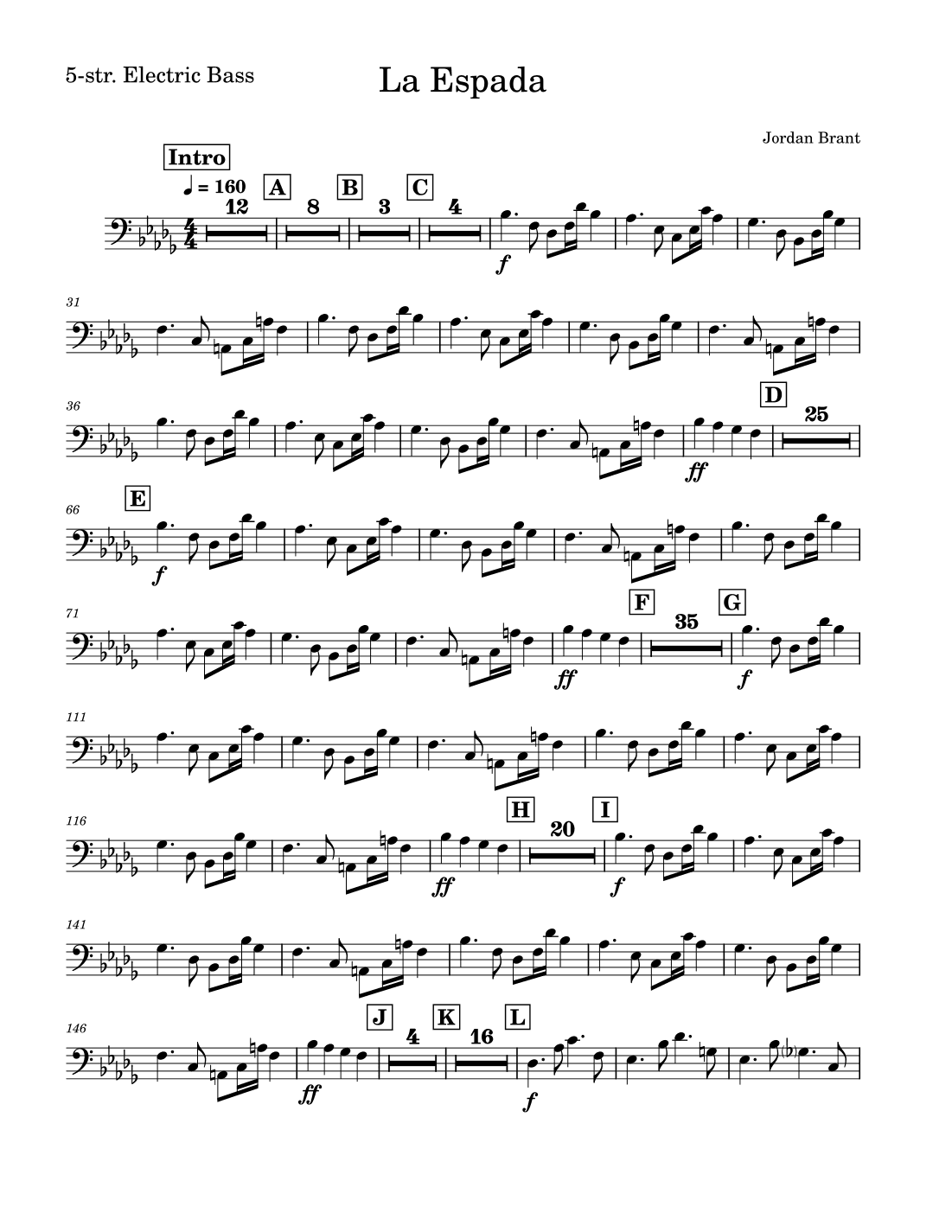 La Espada - 5 String Bass Part