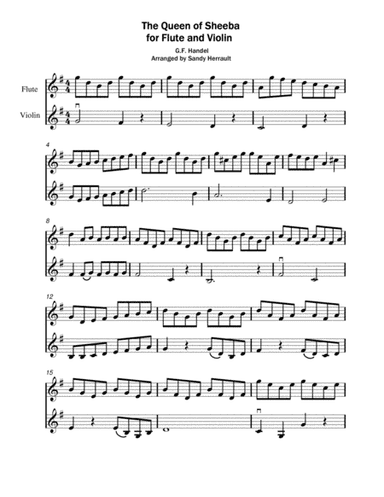 The Queen of Sheeba, for Flute and Violin, duet (arr. Sandy Herrault)