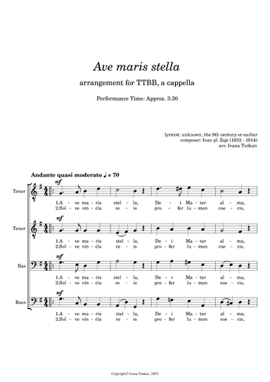 Ave maris stella (arr. Ivana Tuskan)