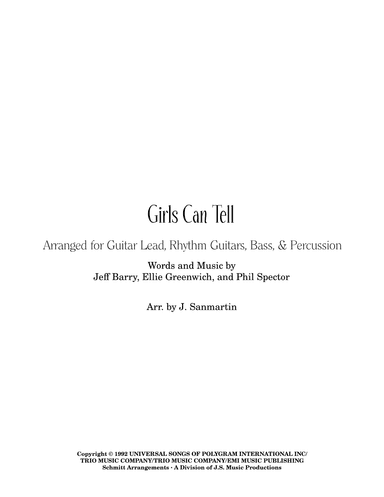 Girls Can Tell (arr. J. Sanmartin)