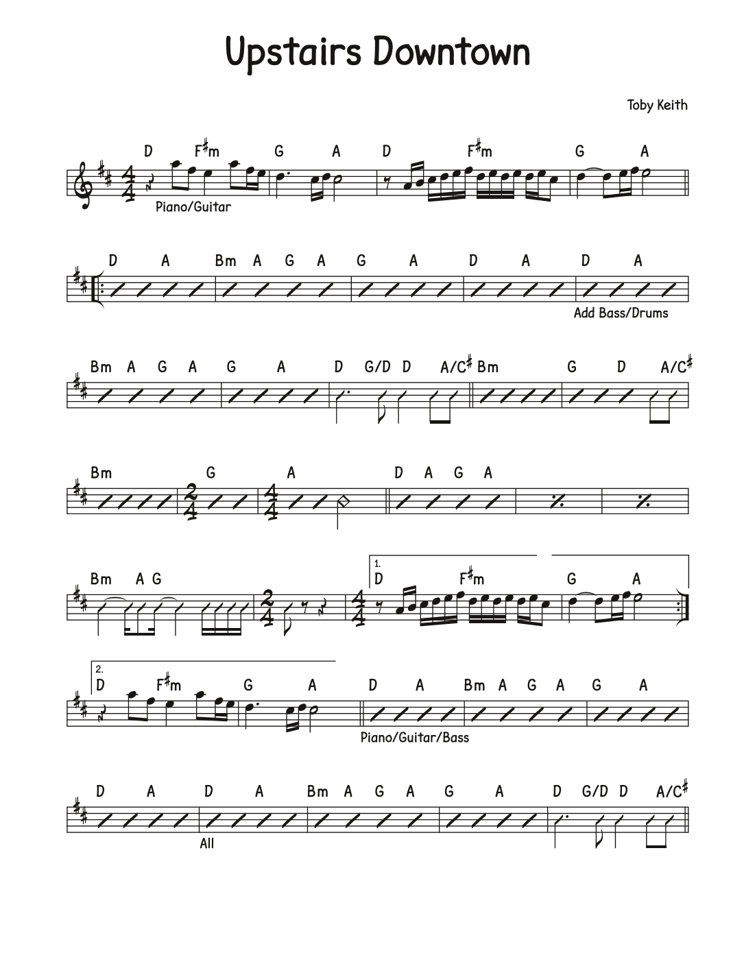 Upstairs Downtown (arr. David M Fagnant)