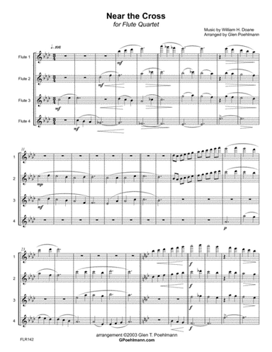 NEAR THE CROSS - FLUTE QUARTET (unaccompanied) (arr. Glen Poehlmann)