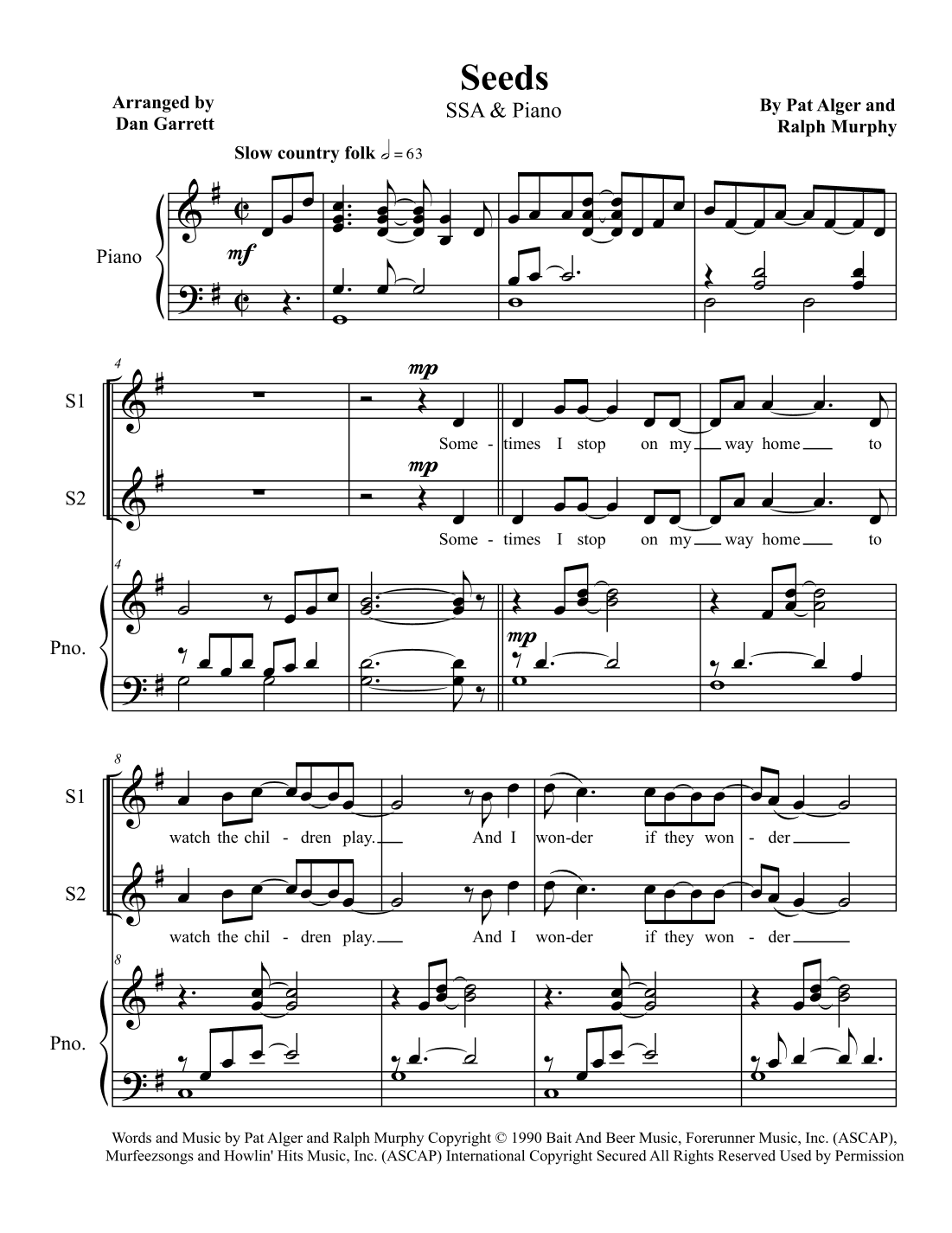 Seeds (arr. Dan Garrett)