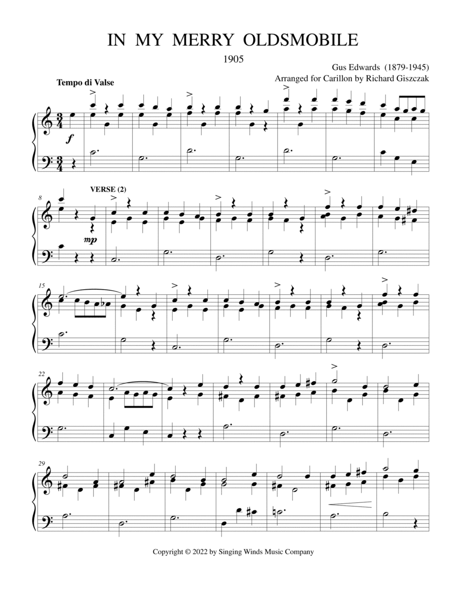 In My Merry Oldsmobile (arr. Richard Giszczak)