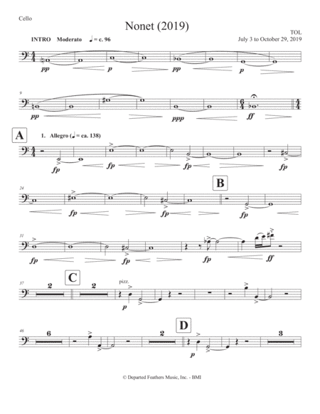 Nonet (2019) cello part