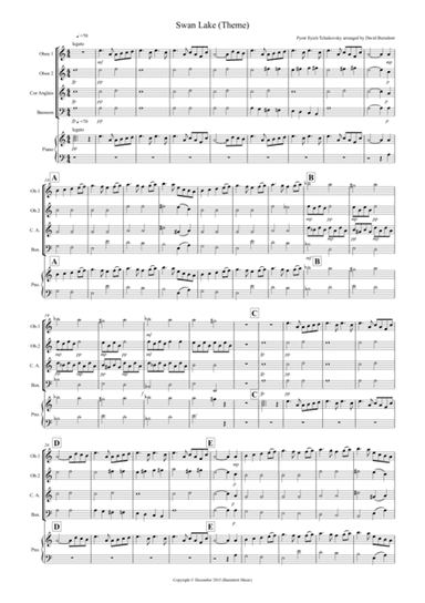 Swan Lake Theme for Double Reed Quartet (arr. David Burndrett)