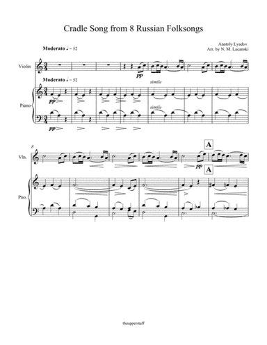 Cradle Song from 8 Russian Folksongs (arr. Nick Lacanski)