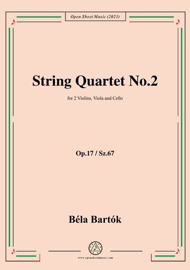Bartók-String Quartet No.2,Op.17 (arr. OSM Press)