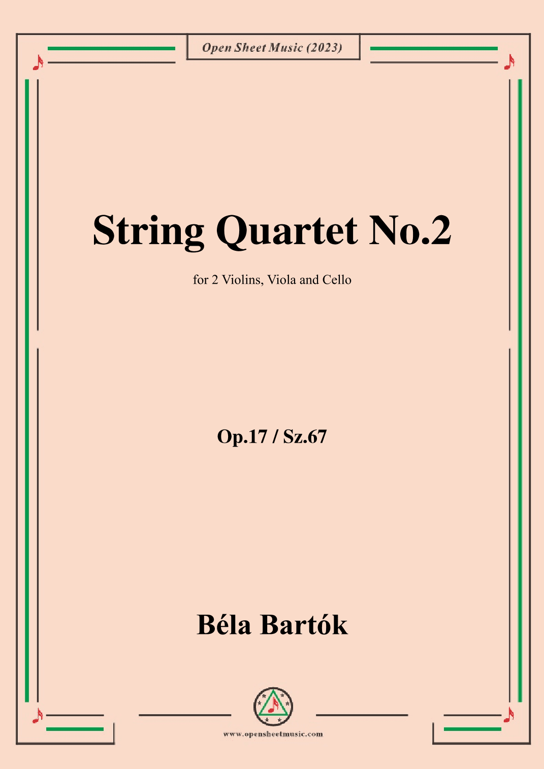 Bartók-String Quartet No.2,Op.17 (arr. OSM Press)