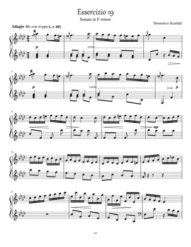 Essercizio no.19 in F minor by Domenico Scarlatti (arr. Zellev)