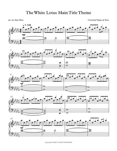 White Lotus, The - Main Title Theme (arr. Alex Shor)