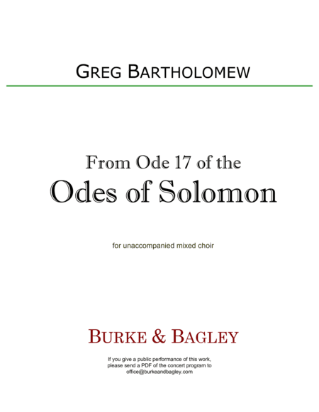 From Ode 17 of the Odes of Solomon