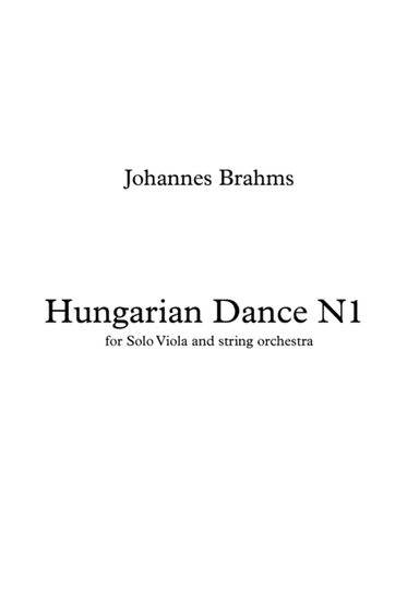 J.Brahms "Hungarian Dance" N1 for viola and string orchestra (arr. Seva Youdenitch)