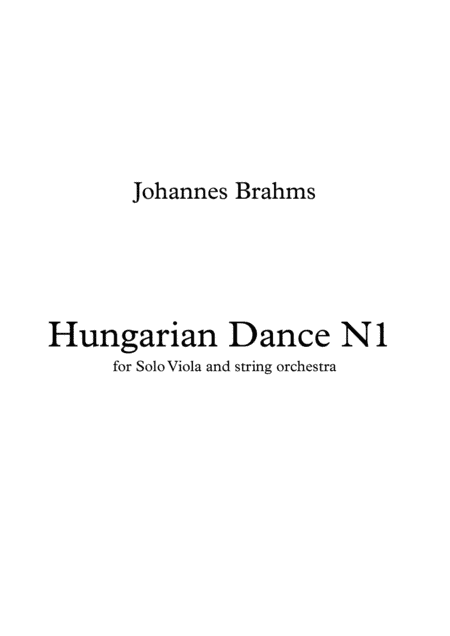 J.Brahms "Hungarian Dance" N1 for viola and string orchestra (arr. Seva Youdenitch)