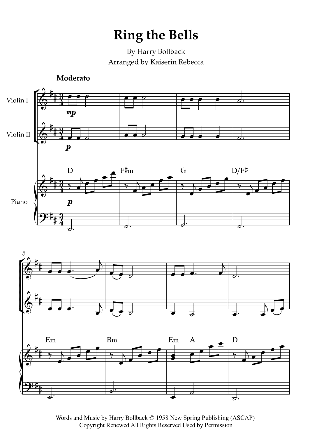 Ring The Bells (arr. Kaiserin Rebecca)