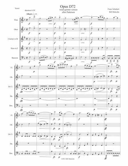Allero from Shubert Opus D72 (arr. Bill Malcolm)