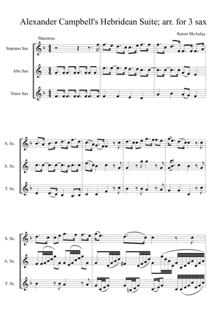 Alexander Campbell's Hebridean Suite for saxophone trio, 1st movement, O sing ye children of the bra