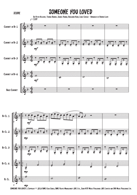 Someone You Loved (arr. Darren Lloyd)