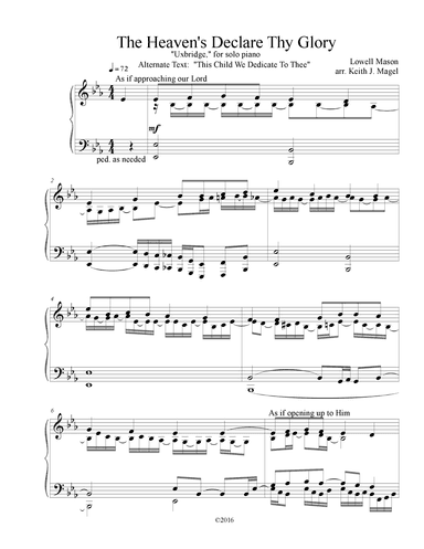 The Heavens Declare Thy Glory (arr. Keith James)