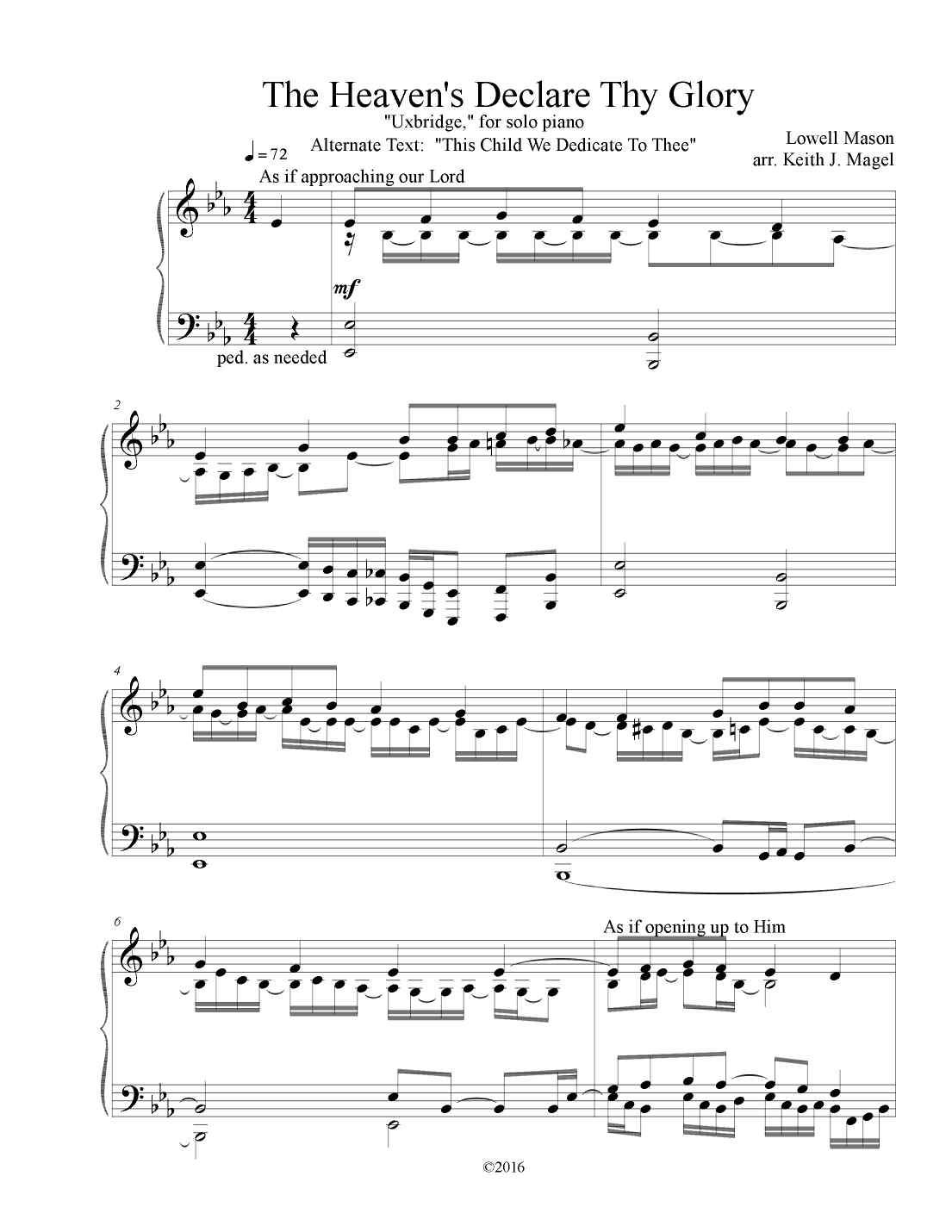 The Heavens Declare Thy Glory (arr. Keith James)