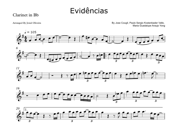 Evidencias (arr. Josiel Oliveira)